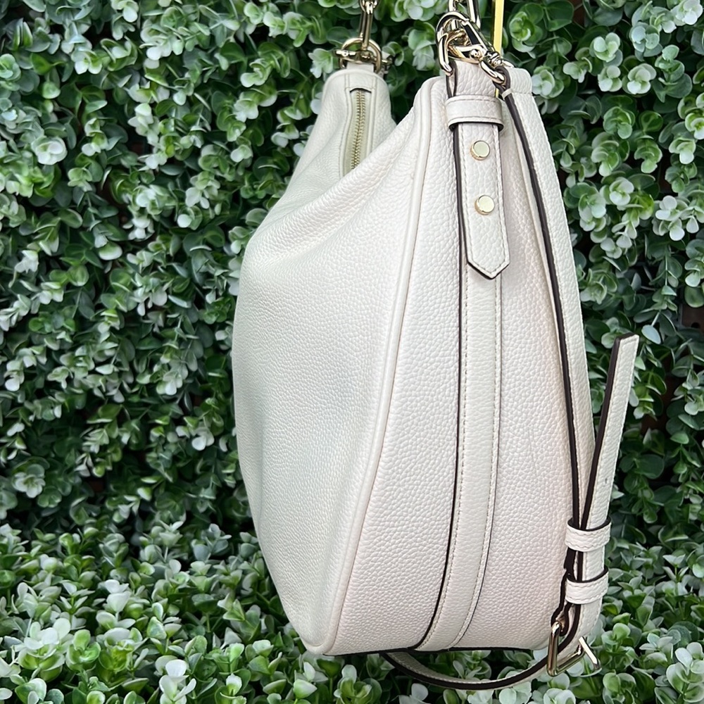 Kate Spade Pebbled Leather White Vivian Hobo Bag - Picture 9 of 17